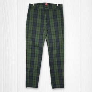 Levi's XX Chino Standard Taper Plaid Pants Men's 32x34 Green Blue